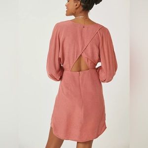 Anthropologie Puff-Sleeve Wrap Mini Dress